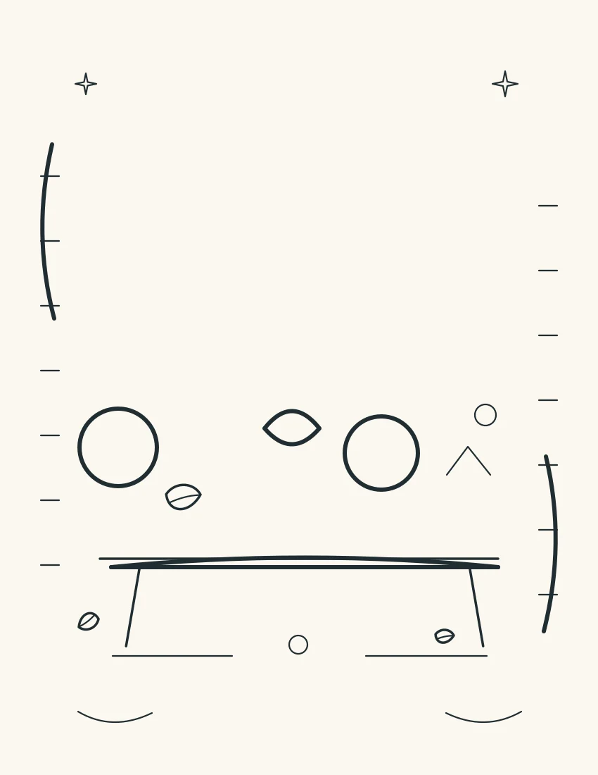Wordless symbols for truth, kindness, beauty, music, and careful noticing arranged on a table.