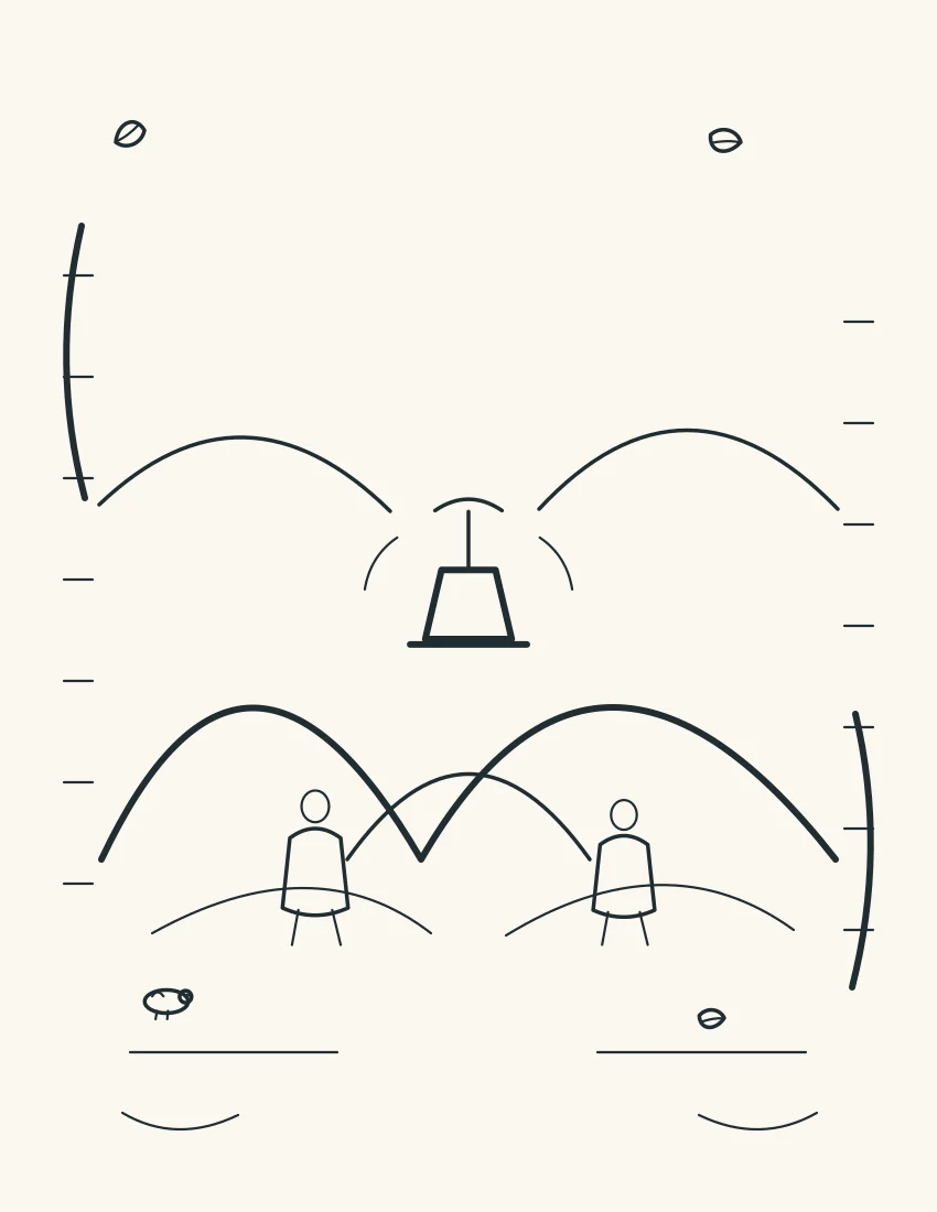 Two figures walk a clear valley trail beside a lantern, with no frightening imagery.
